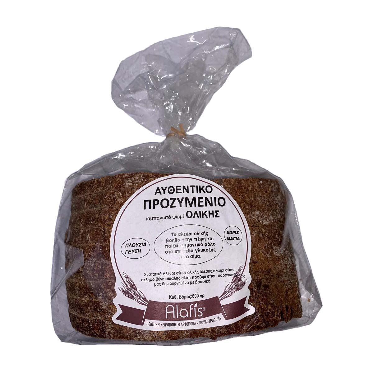 Alafis Ψωμί Σε Φέτες Ταμπανωτό Ολικής Προζύμι 600 gr