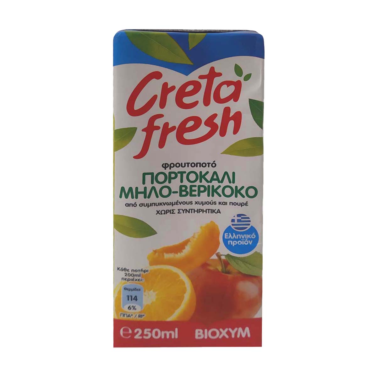 Creta Fresh Φρουτοποτό Πορτοκάλι Μήλο Βερίκοκο 250 ml