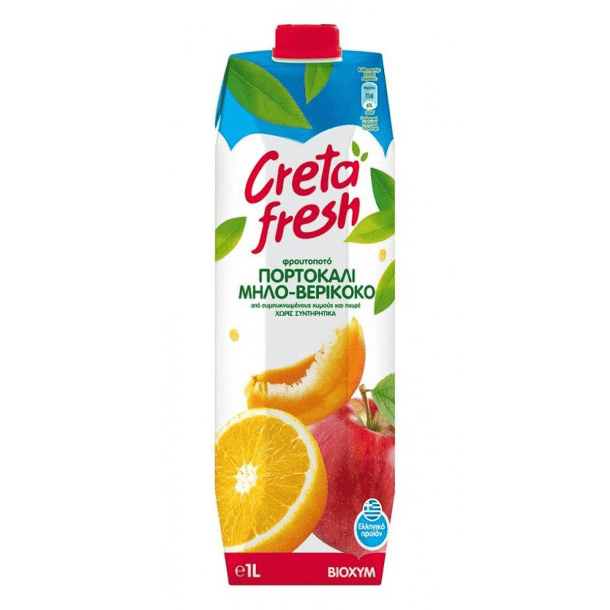 Creta Fresh Φρουτοποτό Πορτοκάλι Μήλο Βερίκοκο 1 lt