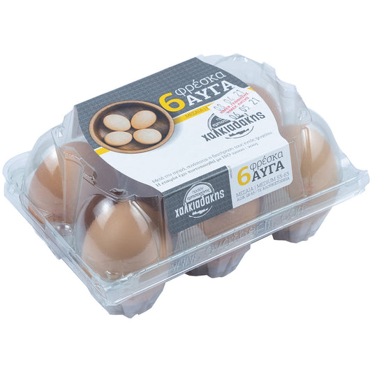 Χαλκιαδάκης Αυγά Medium 53 – 63 gr 6 Τεμάχια