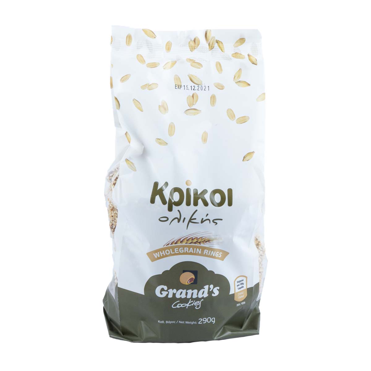 Grand’s Cookies Κριτσίνια Κρίκοι Ολικής Άλεσης 290 gr