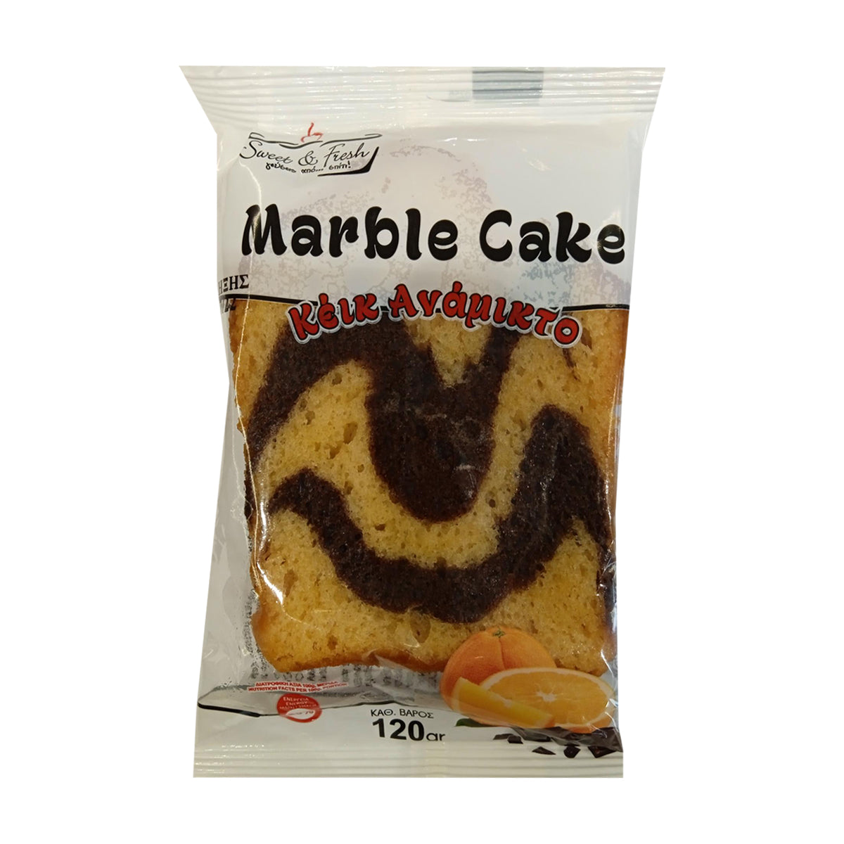 Sweet & Fresh Κέικ Ανάμεικτο Πορτοκάλι & Κακάο Σε Φέτες 110 gr