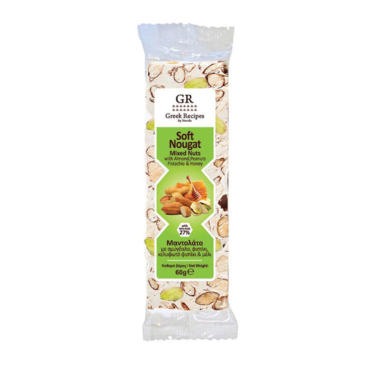 Greek Recipes Μαντολάτο Mixed Ξηρών Καρπών & Μέλι Χωρίς Γλουτένη 60 gr