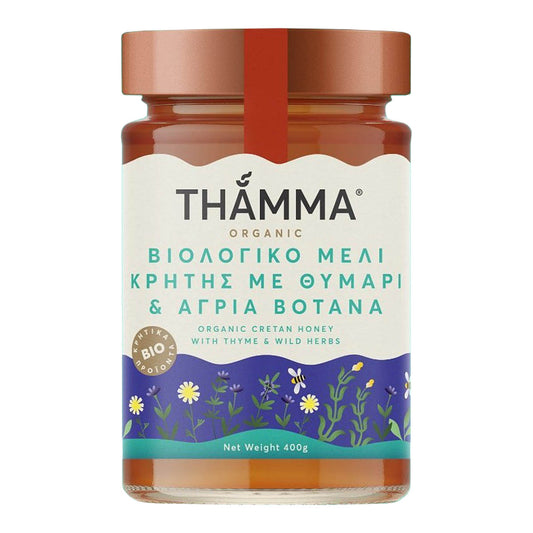 Thamma Βιολογικό Μέλι Κρήτης Με Θυμάρι & Άγρια Βότανα Βιολογικό 400 gr